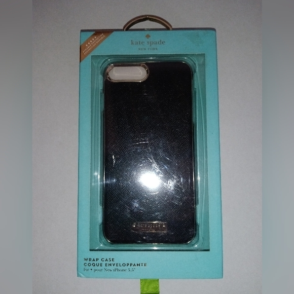🆕Kate Spade Wrap Case Saffiano Black & Gold Size 5.5" for iPhone 7+ & iPhone 8+ - Picture 8 of 14